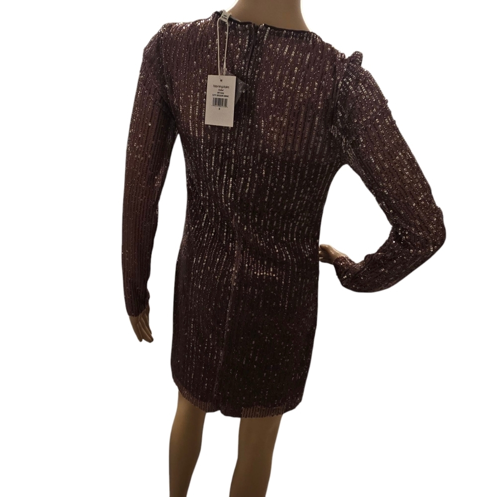 Walter Baker Bellini 90'S Glamor Sequin Sheer Mini Coctail Dress Size: S - Picture 8 of 11